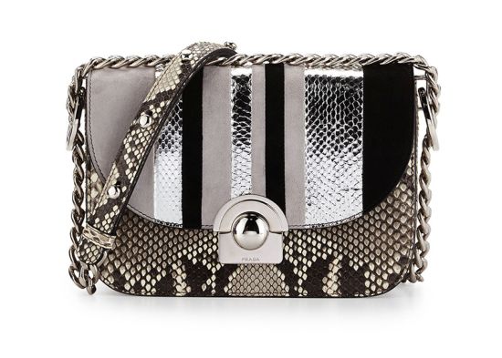 Prada-Python-Suede-Striped-Shoulder-Bag