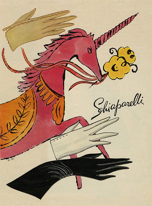 Illustration for Schiaparelli gloves Andy Warhol Collection of the Andy Warhol Museum, Pittsburgh © The Andy Warhol Foundation for the Visual Arts, Inc. / Adagp, Paris 2016
