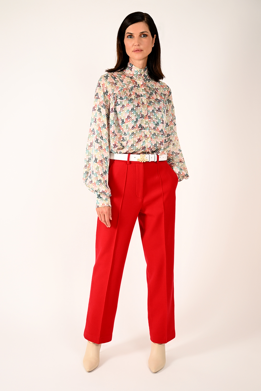 Long Wool Trousers in Red от Merlenne