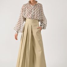 Fan Motif Gabardine Trousers от Merlenne