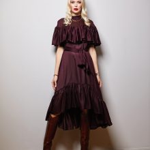 Semi-Sheer Burgundy Dress
