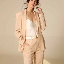 Linen Blazer in Powder Rose от Merlenne