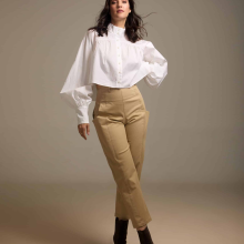Cigarette Pants in Beige Gabardine от Merlenne